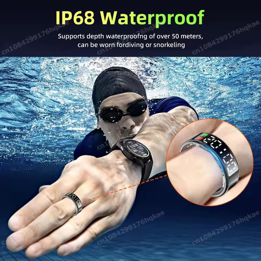 Ola Esporte SR08 Smart Ring mit LED-Display für Damen und Herren in Gold oder Schwarz mit Herzfrequenz- und Blutsauerstoffüberwachung sowie 5ATM Wasserdichtigkeit - Bild 4
