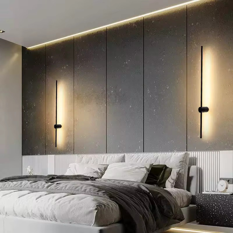 Feiyunlux 2er Set Moderne LED Wandleuchten in Schwarz aus Metall mit Warmweißem Licht für Schlafzimmer und Wohnzimmer - Bild 3