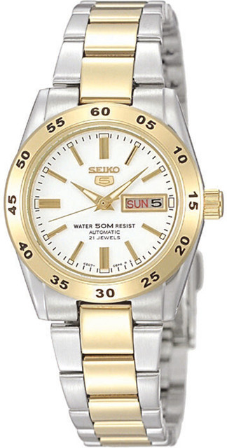 Seiko 5 Sports Damenuhr, Automatik, Edelstahl, Bicolor, Silber - Bild 1
