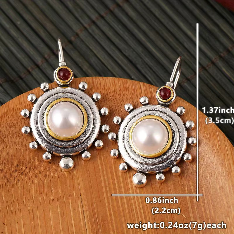 YoYo Hängeohrringe, Silber, Perle, Damen, Vintage - Bild 4