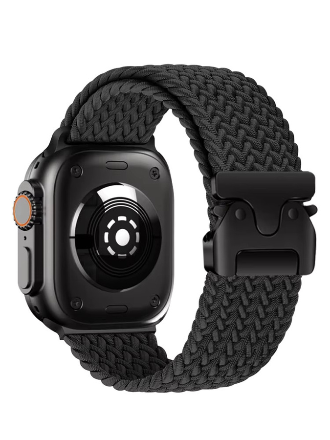 Uhrenarmband geflochten, Textil, Schwarz, Unisex - Bild 2