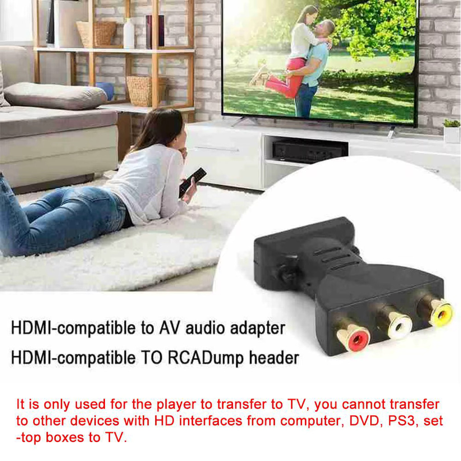 HDMI zu 3RCA Audio Video Konverter Adapter in Schwarz für PC, Projektor und Tablet - Bild 4