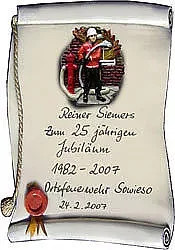 Artelithschild Decoramic als Urkunde für Ehrungen und besondere Anlässe, Farbe: Weiß, B x H: 19 x 22 cm - Bild 1