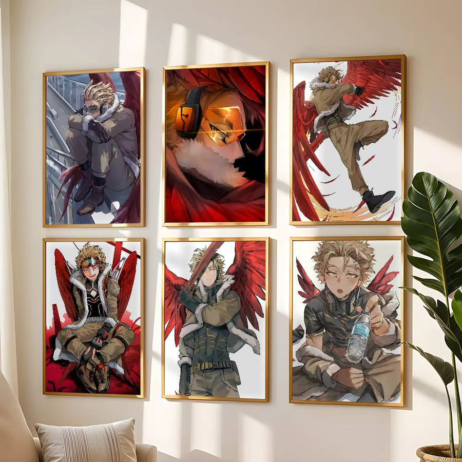 Wasserdichter Anime Wandaufkleber Mein Hero Academia Hawks Poster als selbstklebendes Wandbild in Mehrfarbig - Bild 4