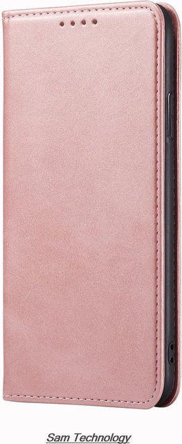 Just Case Ledertasche mit magnetischem Verschluss als Flip Cover Brieftasche für Samsung Galaxy S6 G920F und Galaxy S6 Edge G925F in Pink - Bild 1