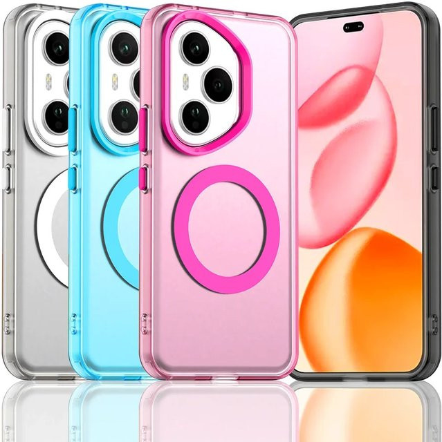 Transparente Magnet-Telefonhülle mit bunten Bonbon-Akzenten für Honor 400 Pro Lite 300 Magic 7 Pro 6 Lite X8C X9C X9B Military Cover - Bild 1