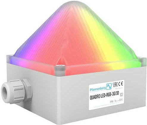Pfannenberg LED-Leuchte QUADRO LED-RGB3G3DLV in Weiß und Multicolour aus Kunststoff - Bild 1