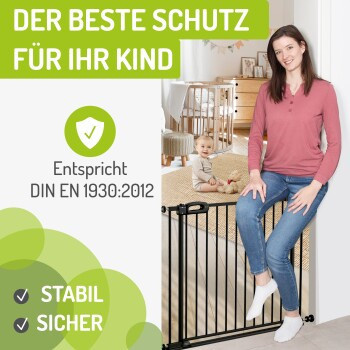 bomi Türschutzgitter Merle FlatStep schwarz XS aus Metall mit Verschraubung, Breite: 63-217 cm - Bild 3