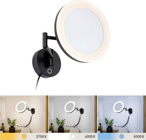 Paulmann Masua 71149 LED-Spiegelleuchte Schwarz Matt mit Touch-Funktion, 4W, Warmweiß, IP44 für das Badezimmer - Bild 1