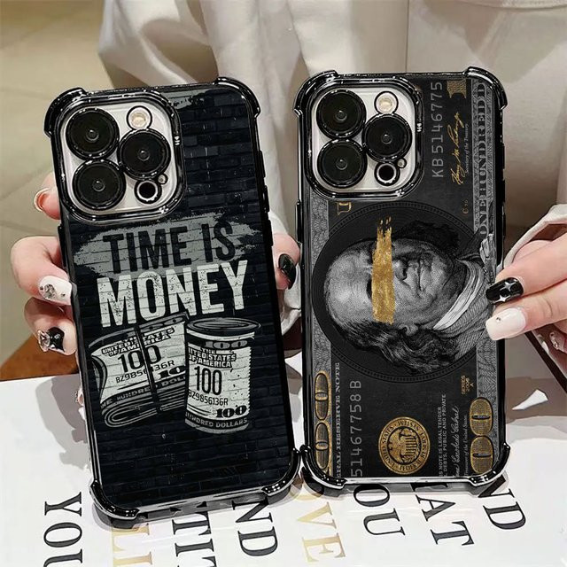 Stoßfeste Handyhülle Dollar Time is Money für Xiaomi 15T 14T 13 Pro 15 F8 Ultra Poco X7 F7 Pro 5G X5 X6 F5 M7 in Schwarz und Transparent - Bild 1