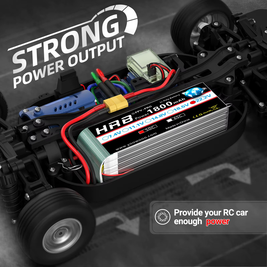 HRB Lipo Batterie, 1/2 Pack, 6S 22,2 V 1800 mah 50C - Bild 3