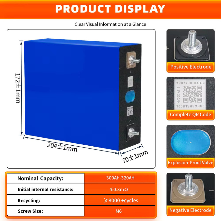 Fullfutura LiFePO4 Lithium-Eisenphosphat-Zelle Klasse A, 3.2V, Wiederaufladbar, Blau - Bild 2