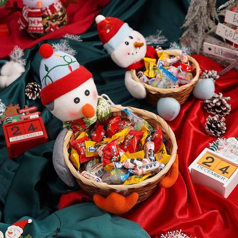 Weihnachtsmann Aufbewahrungskorb aus Rattan in Mehrfarbig für Weihnachtsdekoration und Süßigkeiten - Bild 1