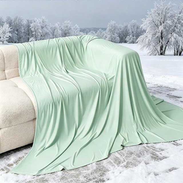 YiLi-Studio Kühlende Sommerbettdecke aus Eis-Tencel in Weiß, B/H: 80 x 120 cm - Bild 1