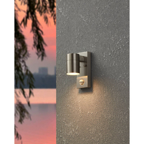 Eglo LED-Außenwandleuchte RIGA 5 in Silber mit Bewegungssensor, GU10, H x B: 16,5 x 6,5 cm - Bild 2