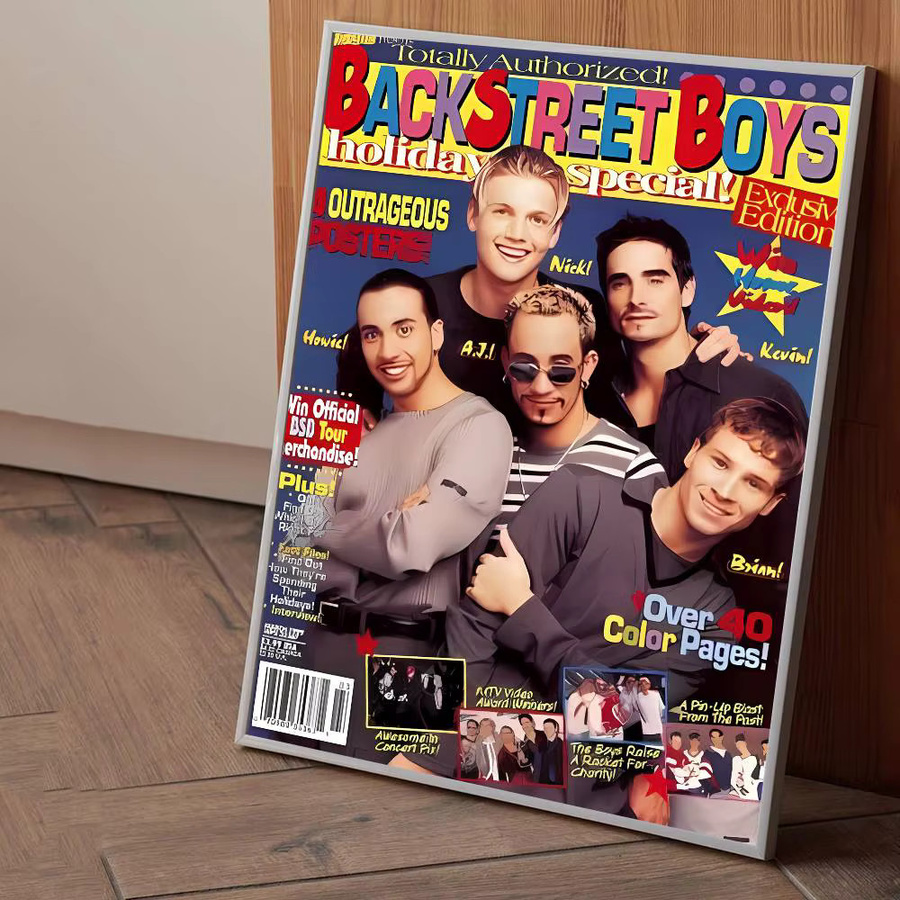 B-Backstreet B-Boys Band Poster Wasserdichter Wandkunstaufkleber Retro Design Mehrfarbig - Bild 5
