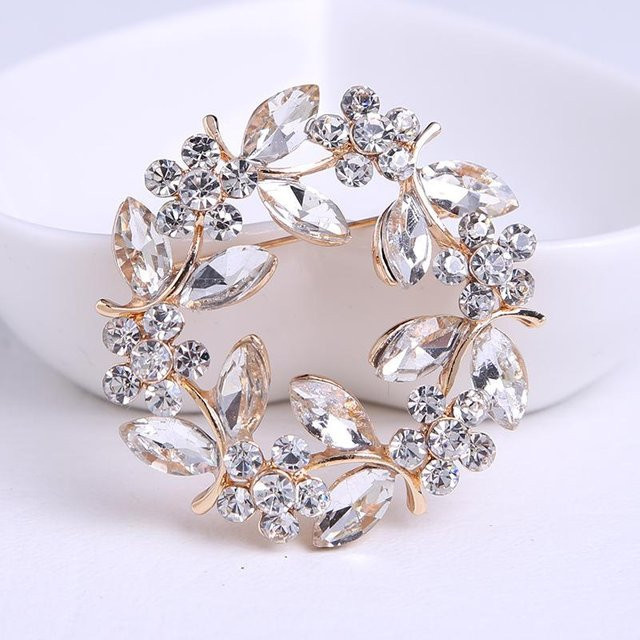 YIRAN Jewelry Brosche, Kristall, Girlande, Damen, Mädchen - Bild 1