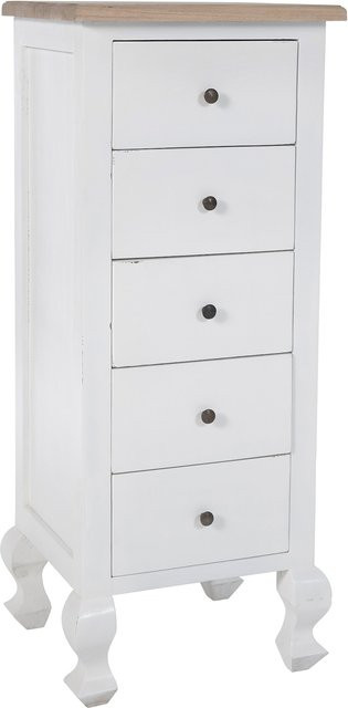 CLP Kommode Kora Anrichte aus Holz mit Schubladen in Weiß im Shabby Chic Design - Bild 1