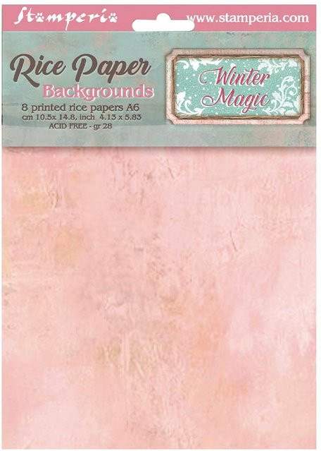Stamperia Motiv-Strohseide Backgrounds Winter Magic, 8er Set, DIN A6, Multicolor - Bild 1
