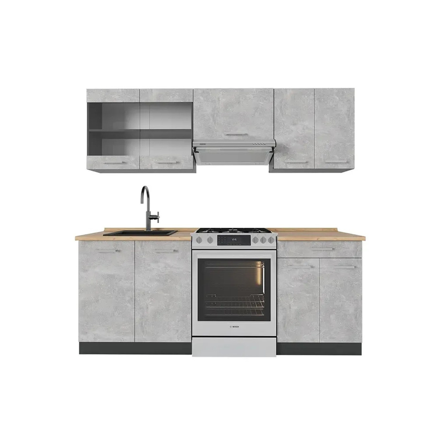 Vicco R-Line Küchenzeile modern in Beton und Anthrazit, Breite: 200 cm - Bild 2