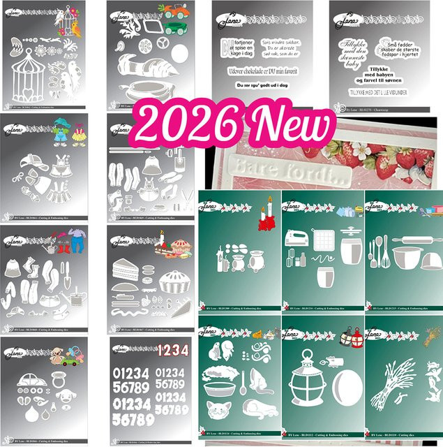 Transparentes Stempel- und Metall-Stanzformen-Set mit Motiv Happy Birthday Cake Large Birdhouse für Scrapbooking und Bastelarbeiten - Bild 1