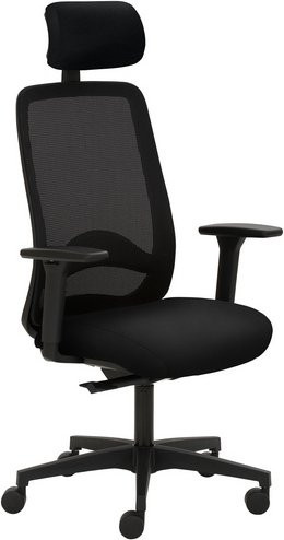 Mayer Sitzmöbel Drehstuhl mit Kopfstütze und Armlehnen, schwarz, B/H: 70 x 138 cm - Bild 1
