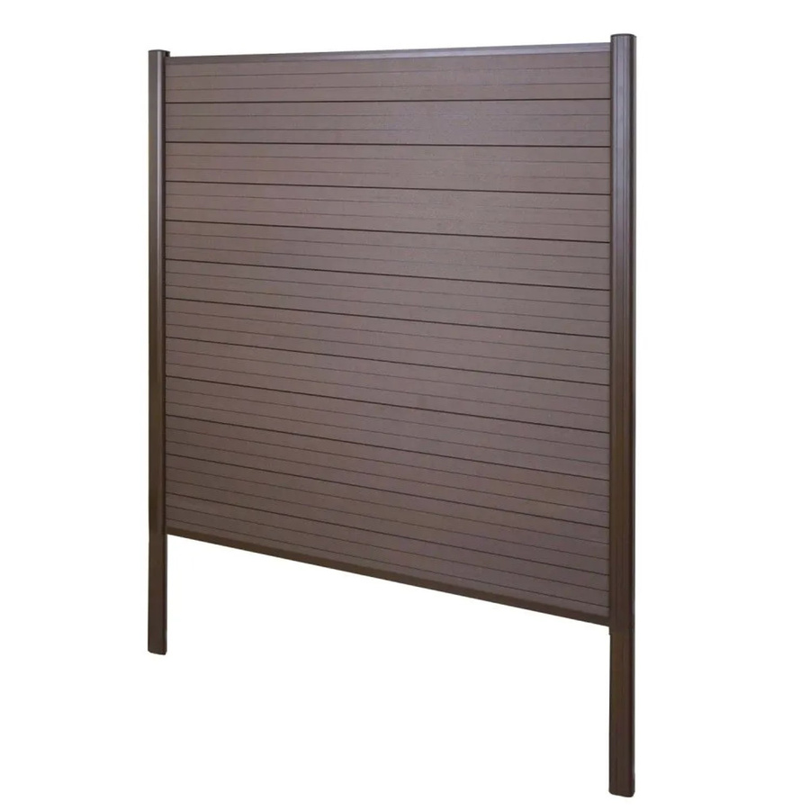 MCW WPC-Sichtschutz Savoie Windschutz Zaun mit Alu-Pfosten zum Einbetonieren, Basiselement, braun, Höhe: 190 cm - Bild 2