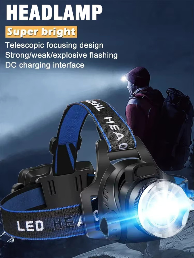 NEWBIRTH LED-Stirnlampe in Schwarz, über USB wiederaufladbar, wasserdicht und höhenverstellbar für Garten und Arbeit - Bild 7