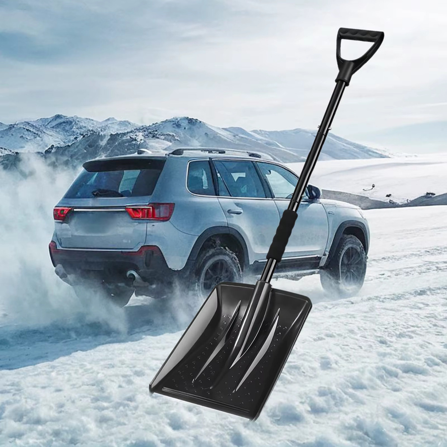Alloet Notfall-Schneeschaufel mit rotierender Funktion in Schwarz für Auto, Garten und Camping - Bild 5