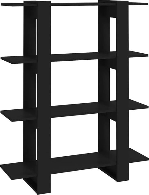 vidaXL Bücherregal und Raumteiler Schwarz B/T/H: 100 x 30 x 123,5 cm - Bild 1