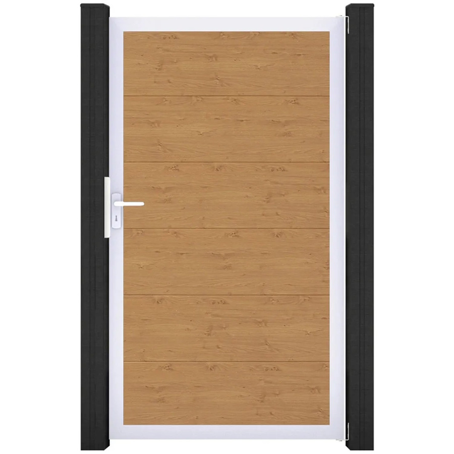 GroJa Steckzaun Tor BasicLine Universal-DIN EV1 in Asteiche Natur, braun - Bild 2