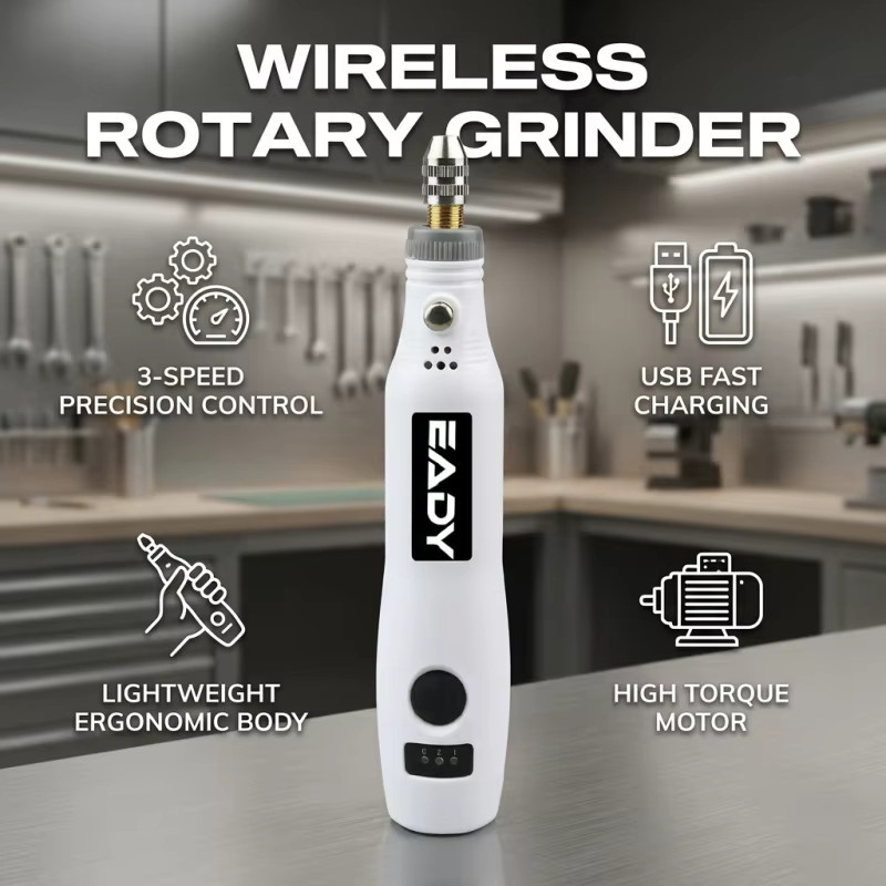 EADY USB Mini-Handbohrmaschine als multifunktionales Rotationswerkzeug in Weiß mit wiederaufladbarem Akku für DIY-Projekte, Harzhandwerk und Acrylgravur - Bild 3