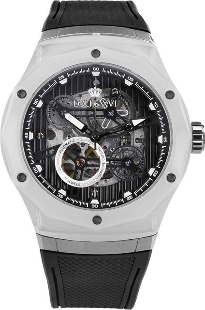 Louis XVI Herrenuhr Automatik, Edelstahl, 45 mm, Schwarz, 5 ATM - Bild 1