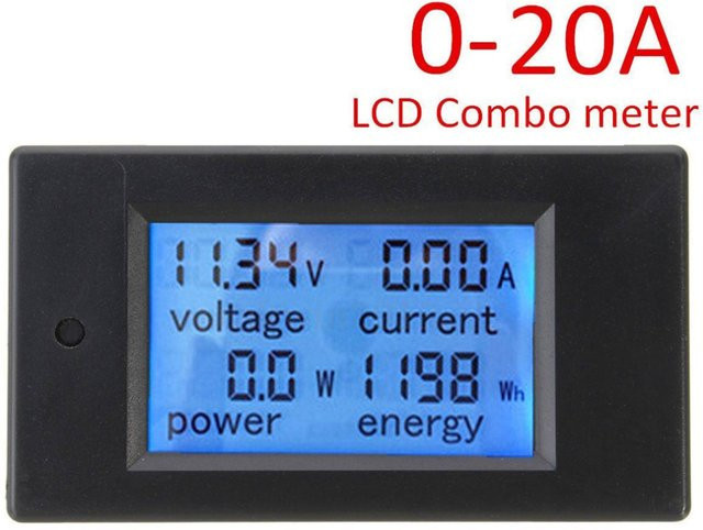 diymore Digitales LED Power Panel Meter zur Messung von Spannung und Stromstärke, 20A, Schwarz - Bild 1