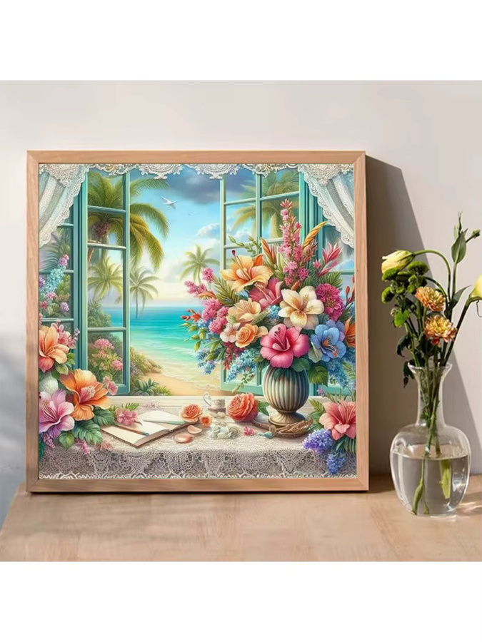 Momoart Diamant Stickerei Fenster Landschaft, DIY Malerei, Bastelbedarf - Bild 3