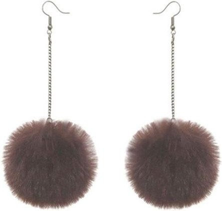 YIRAN Jewelry Ohrringe, Pompom, Zinklegierung, gray, Damen - Bild 1