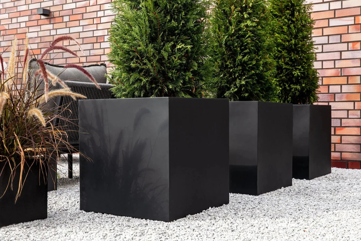 Pflanztopf Arven von Aplanta, schwarz, quadratisch, B/T/H: 50 x 50 x 50 cm - Bild 3
