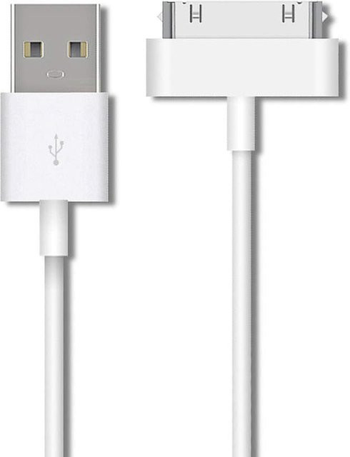GEUMXL USB-A auf 30-Pin Kabel in Weiß für iPhone, iPad und iPod zur Schnellladung und Datensynchronisierung - Bild 1