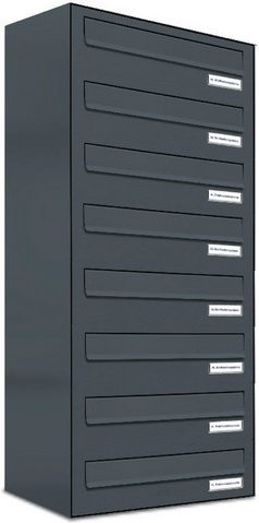 AL Briefkasten für 8 Parteien mit Zaundurchwurf, grau, B/H/T: 38,5 x 92 x 27,5 cm - Bild 1