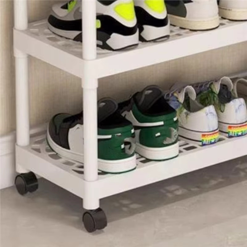 Untior Wandmontiertes Schuhregal in Weiß, Platzsparendes mehrstöckiges Schuhaufbewahrungsregal für Flur und Eingangsbereich - Bild 2