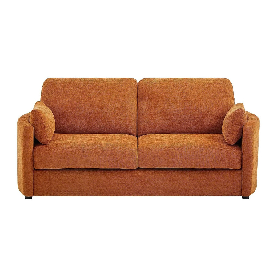 Vente-unique Schlafsofa Bagomi in Terracotta mit Stoffbezug und Memoryschaum, Breite: 199 cm - Bild 2