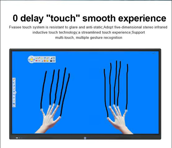 Interaktives Smartboard All-in-One Elektronisches Whiteboard mit 20-Punkt-Touchscreen in Schwarz - Bild 3