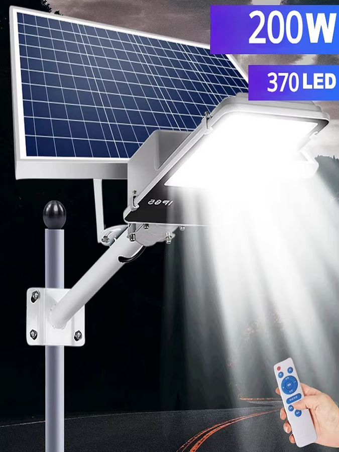 YQCHEZI Solar-Straßenlaterne 200 W aus Aluminium mit Fernbedienung und wasserdichtem Design für den Außenbereich - Bild 6