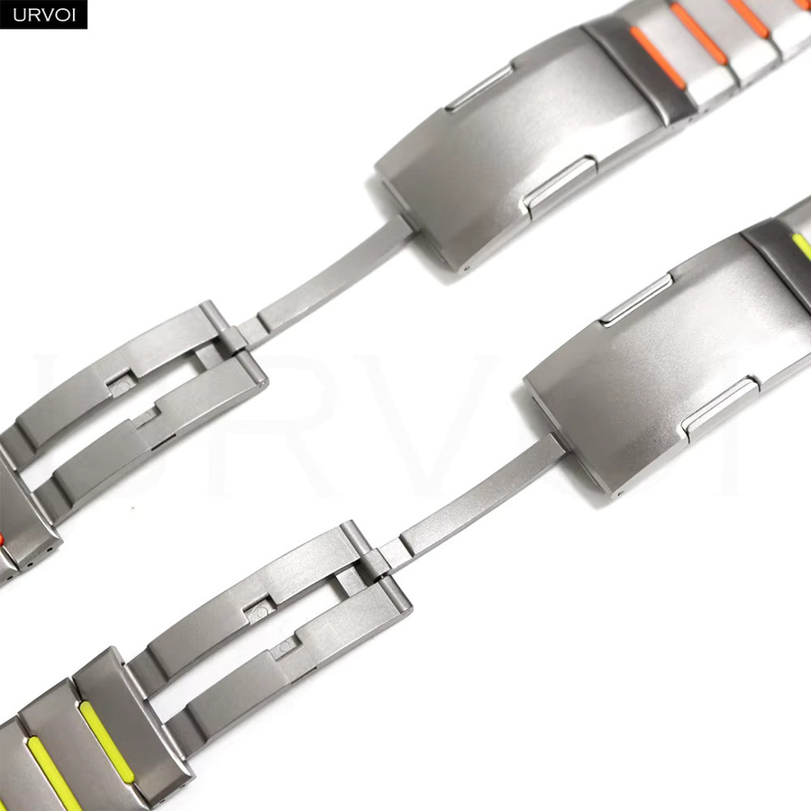 URVOI Uhrenarmband Edelstahl, Silber, 45 49mm - Bild 3