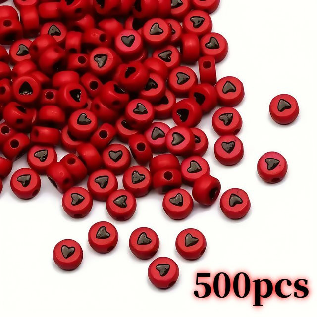 QYWCTZ Perlen, rote Acrylperlen, rund, 7x4mm, Unisex - Bild 1
