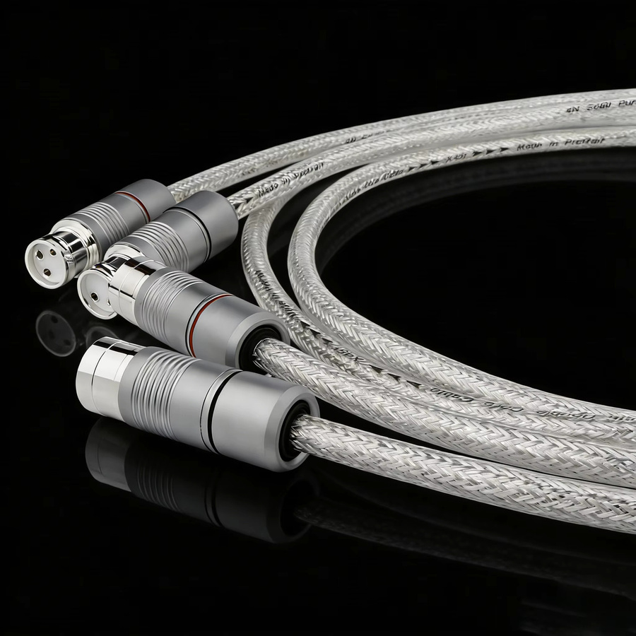 Preffair XLR-Balanced-Kabel aus reinem Sterlingsilber in Silber, Buchse auf Stecker, Audio-Verbindungskabel mit massivem PSS-Kern für Mikrofonverstärker - Bild 2