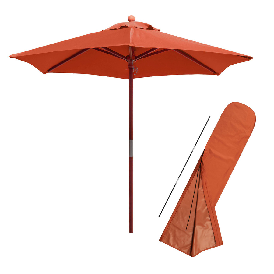 Sonnenschirm Anddora Balkonschirm rund in Terracotta mit Schutzhülle, Durchmesser: 2,1 m, UPF 50+ - Bild 1