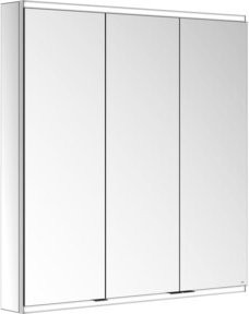 Keuco Spiegelschrank Royal Modular 2.0 mit 3 Türen und LED-Beleuchtung, B/H/T: 90 x 90 x 12 cm, Weiß/Silber - Bild 1