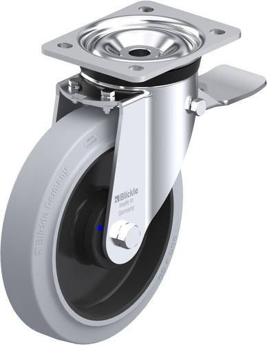 Blickle Lenkrolle LK-POEV 200XKA-ST-SG mit Feststeller in Grau und Schwarz, Rad-Durchmesser: 20 cm, Tragfähigkeit: 500 kg - Bild 1