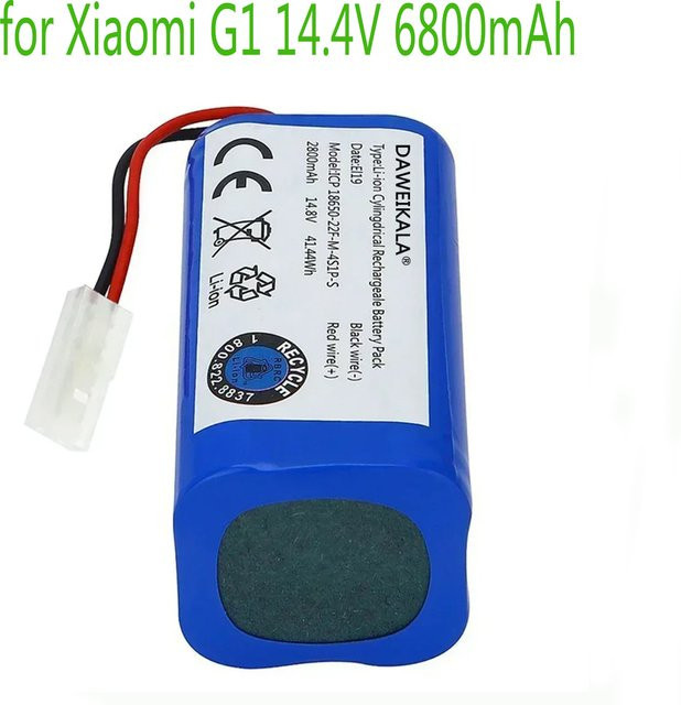 Xiaomi Ersatzakku für Mi Essential MJSTG1 Roboterstaubsauger, 14,4 V Lithium-Ionen Akku mit 6800 mAh, 4S1P 18650 Zellen, Blau - Bild 1